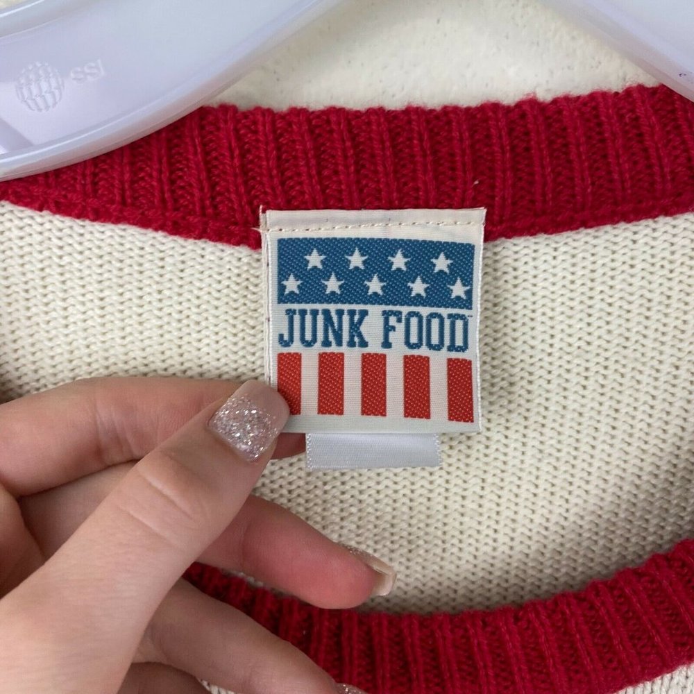 Junk Food "Budweiser" red, white, sweater- L - Picture 3 of 5